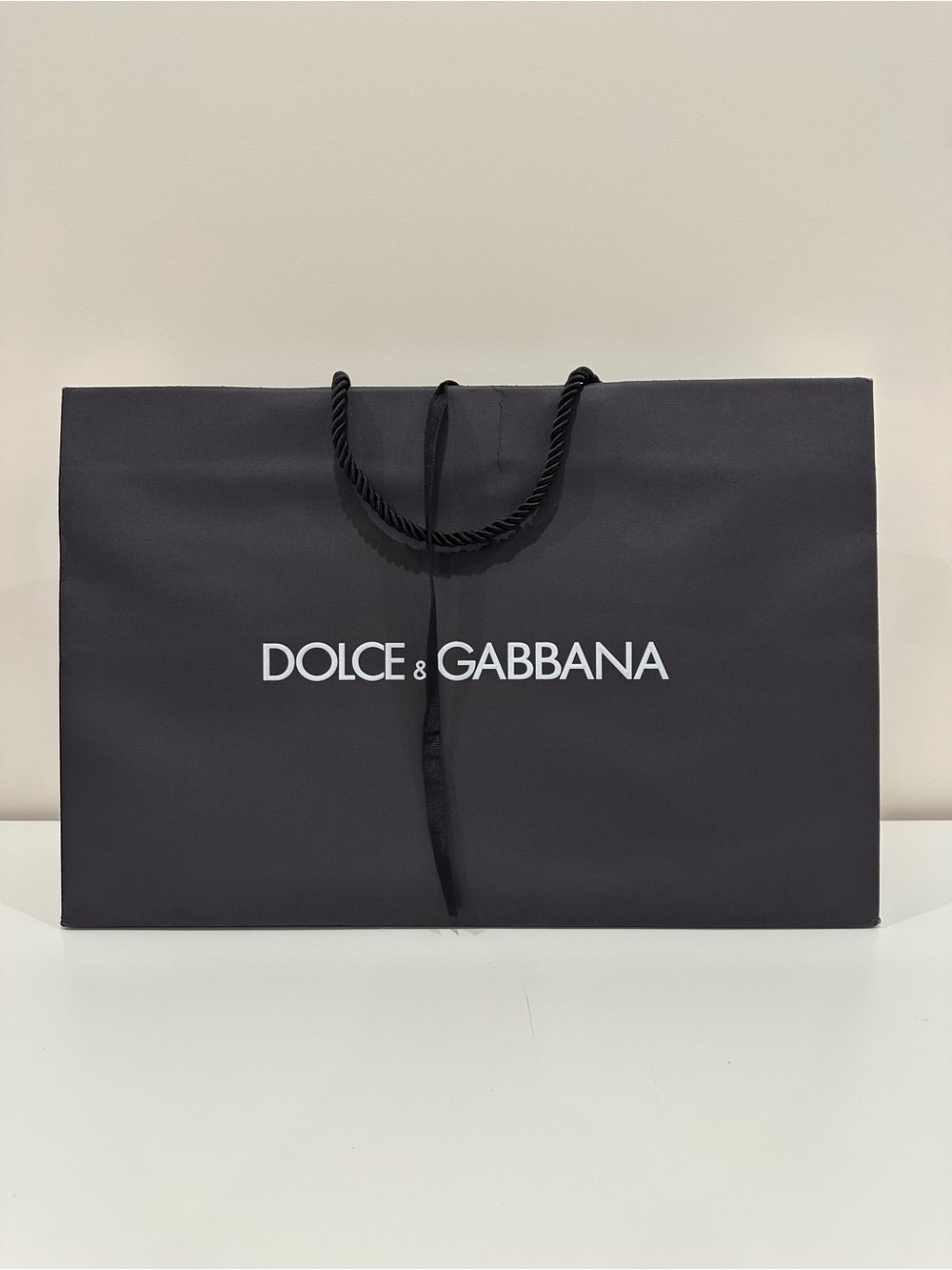 Dolce&Gabbana Black Paper Shopping Bag|Size 18.75x12.5x6.5 inches
